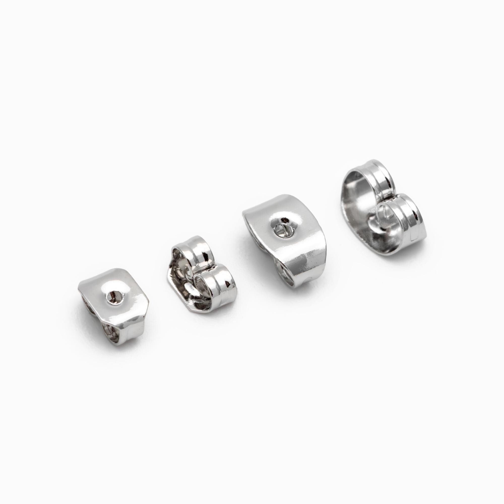 20pcs Gold / rhodium plated Brass Ear Nuts, Earring Back Stoppers 5mm/ 7mm, Jewelry Findings Wholesale (#GB-142)